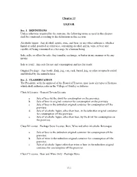 Chapter 13 Liquor