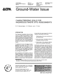 Characterizing Soils for Hazardous Waste Site Assessments