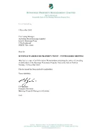 Information Memorandum and Notice of Meeting