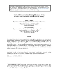 Market Microstructure During Financial Crisis