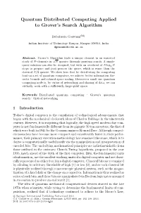 Quantum Distributed Computing Applied to Grover's Search Algorithm