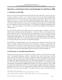 Section 1.0 Introduction and Summary to the Final Eir