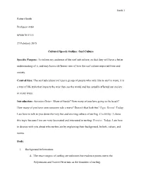Surf Culture Specific Purpose: to Inform My A