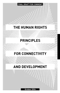 The Human Rights Principles for Connectivity and Development