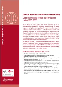 Unsafe Abortion Incidence and Mortality Global and Regional Levels in 2008 and Trends During 1990 –2008