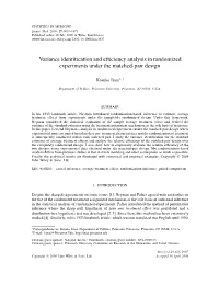 Variance Identification and Efficiency Analysis in Randomized