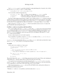 Writing a Text File