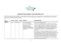 1 Conservation Casework Log Notes March 2021