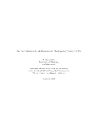 An Introduction to Astronomical Photometry Using Ccds