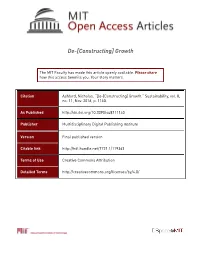 De-[Constructing] Growth