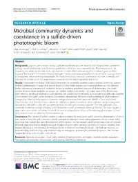Microbial Community Dynamics and Coexistence in a Sulfide-Driven Phototrophic Bloom Srijak Bhatnagar1†, Elise S