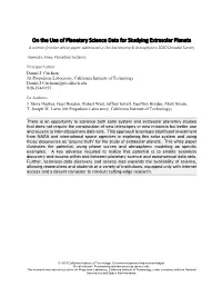 On the Use of Planetary Science Data for Studying Extrasolar Planets a Science Frontier White Paper Submitted to the Astronomy & Astrophysics 2020 Decadal Survey