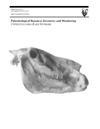 Paleontological Resource Inventory and Monitoring, Upper Columbia Basin Network
