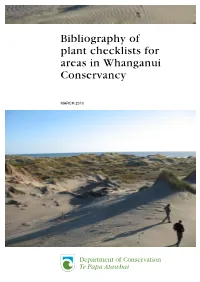 Bibliography of Plant Checklists for Areas in Whanganui Conservancy
