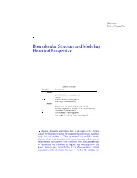 Biomolecular Structure and Modeling: Historical Perspective