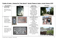 Current Plaques in Lewes: Revised January 2020