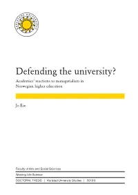 Defending the University? 2019:9