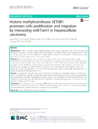 Histone Methyltransferase SETDB1 Promotes Cells Proliferation And