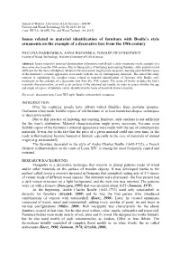 Issues Related to Material Identification of Furniture with Boulle's Style
