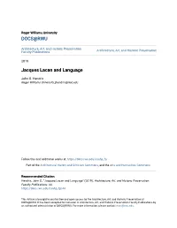 Jacques Lacan and Language