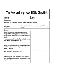 The New and Improved BDSM Checklist