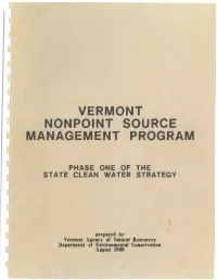 Vermont Nonpoint Source Management Program