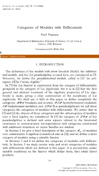 Categories of Modules with Differentials