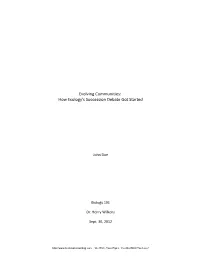 Evolving Communities: How Ecology’S Succession Debate Got Started