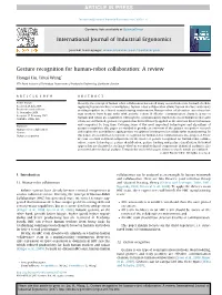 Gesture Recognition for Human-Robot Collaboration: a Review