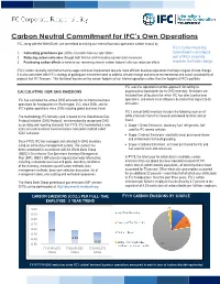 IFC Carbon Neutrality Committment Factsheet