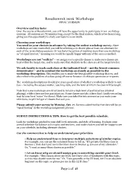 2016 Workshop Descriptions (Final Version)