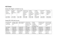 ACE Dates Spring 2021 Regular 16 Week Courses
