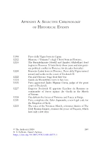 Appendix A: Selective Chronology of Historical Events