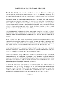Brief Profile of Shri P.M. Prasad, CMD, BCCL