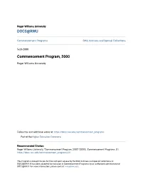Commencement Program, 2000
