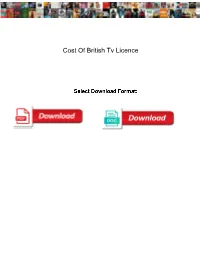 Cost of British Tv Licence