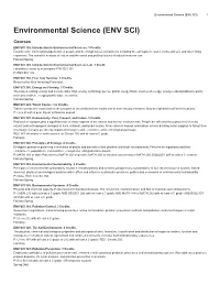 Environmental Science (ENV SCI) 1