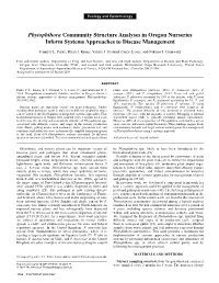 Phytophthora Community Structure Analyses in Oregon Nurseries Inform Systems Approaches to Disease Management