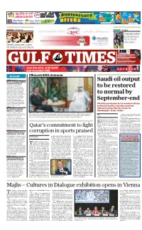 Saudi Oil Output to Be Restored to Normal by September-End