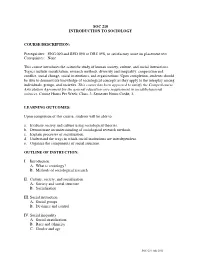 Soc 210 Introduction to Sociology Course