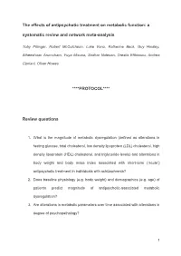 The Effects of Antipsychotic Treatment on Metabolic Function: a Systematic Review and Network Meta-Analysis