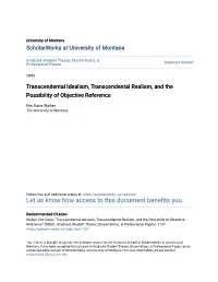 Transcendental Idealism, Transcendental Realism, and the Possibility of Objective Reference