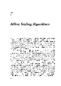 Affine Scaling I Orithll1s