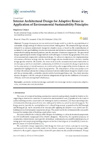Interior Architectural Design for Adaptive Reuse in Application of Environmental Sustainability Principles