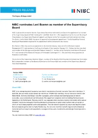 NIBC Nominates Leni Boeren As Member of the Supervisory Board