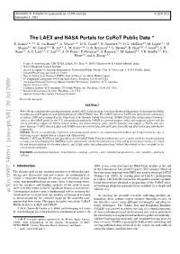 The LAEX and NASA Portals for Corot Public Data ? E
