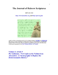 A Chronography to Replace the Deuteronomistic History.” 2