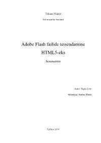 Adobe Flash Failide Teisendamine HTML5-Eks
