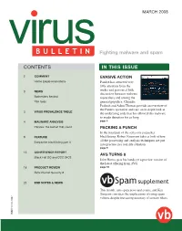CONTENTS in THIS ISSUE Fighting Malware and Spam