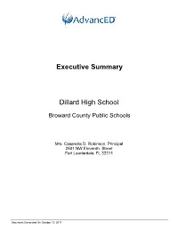 Executive Summary Dillard High School